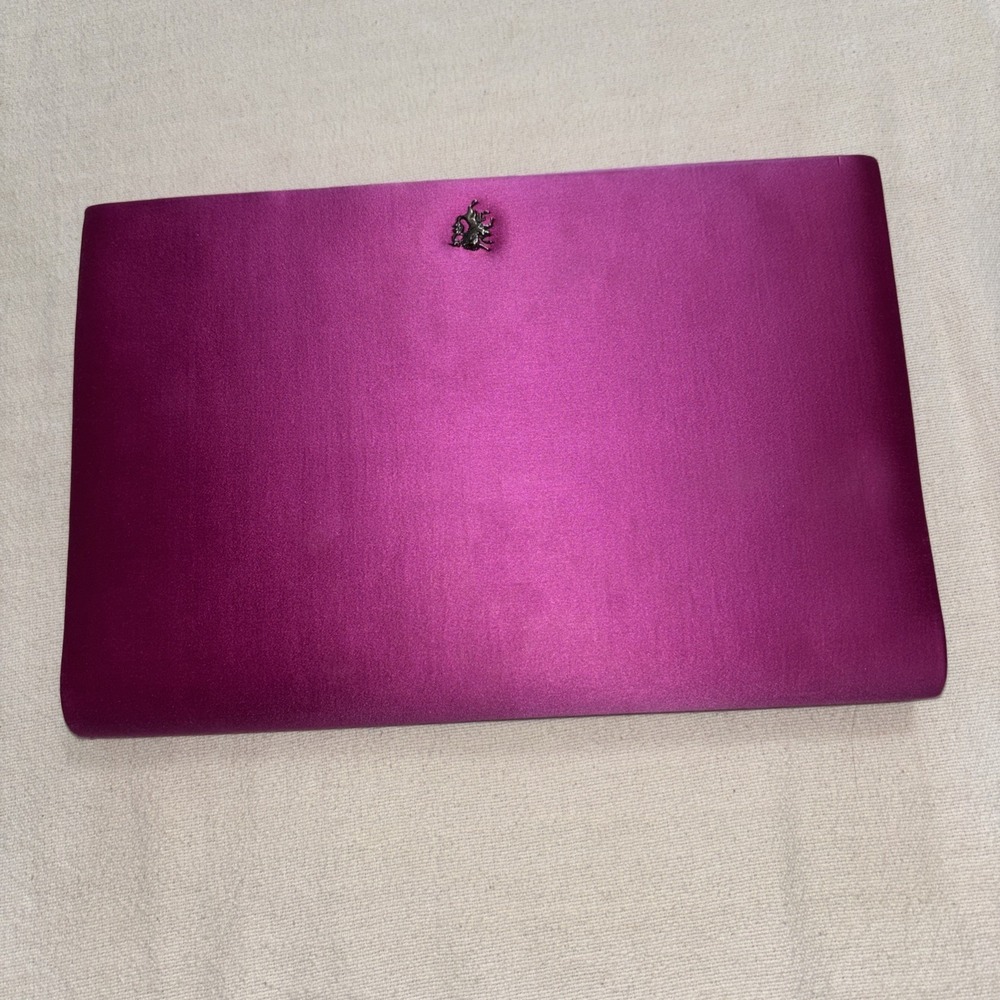 PHILIP TREACY‎ LONDON ELEGANT CLASSIC LARGE PINK FLAP SILK CLUTCH BAG  Formal